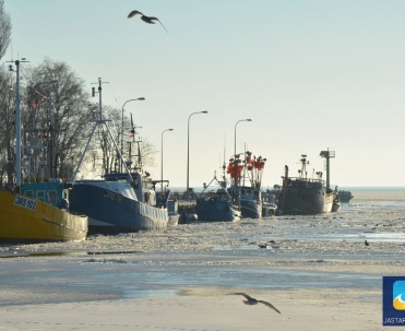 Cumujące kutry w porcie.